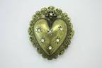 Herz - Strass - G&uuml;rtelschnallen Altmessing 40 mm 004-N1