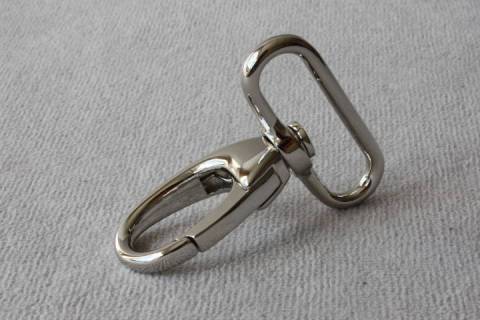 10 Karabinerhaken 40 mm Nickel - Glanz 355-A6 - Bild: A3