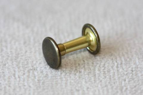 100 Doppelkopf - Hohlnieten 9/12 mm Altmessing 371 - Bild: a1