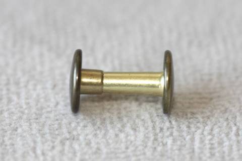 100 Doppelkopf - Hohlnieten 9/12 mm Altmessing 371 - Bild: a2