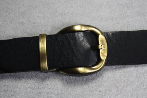 Altmessing Lederg&uuml;rtel - 35 mm - 028