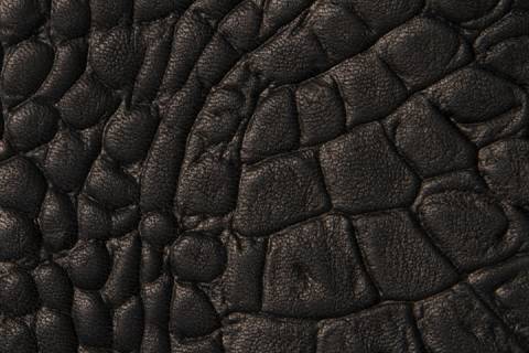 Leder - Krokopr&auml;gung d&uuml;nn - Bild: Farbe-schwarz
