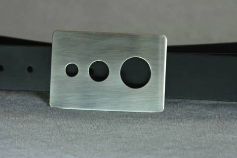 Edelstahlg&uuml;rtel-Leder 40 mm 090