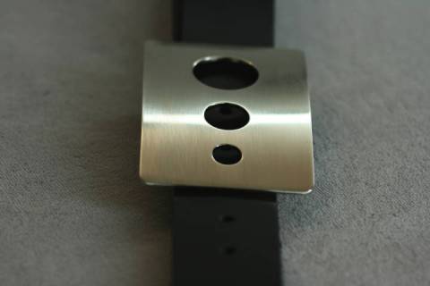 Edelstahlg&uuml;rtel-Leder 40 mm 090 - Bild: A1