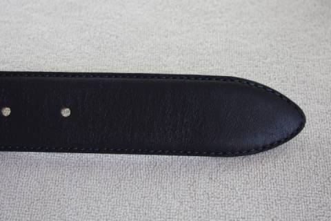 G&uuml;rtelriemen Roma blau / schwarz  35 mm - Bild: A3