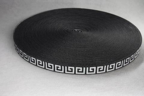 Gurtband 25 mm - Mustergurtb&auml;nder Schwarz/Grau