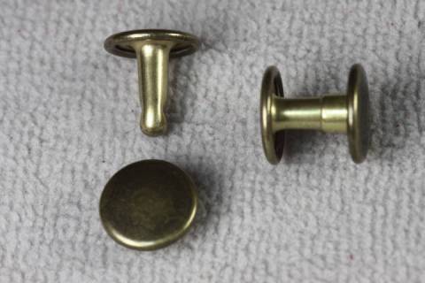 1.000 Doppelkopf - Hohlnieten 9/8 mm Altmessing 374 - Bild: A1