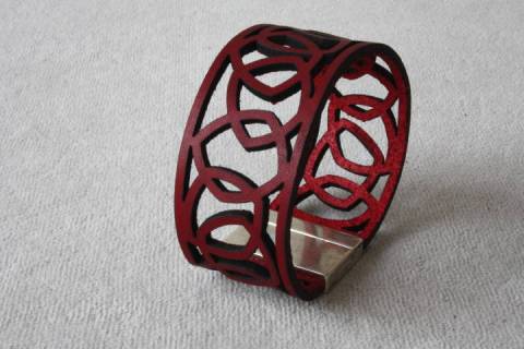 Lederarmb&auml;nder - Lederarmband MU 1 - Bild: -dunkelrot