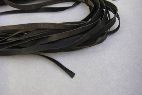 Flechtriemen - Flachb&auml;nder - K&auml;nguruleder - Schwarz 10 mm