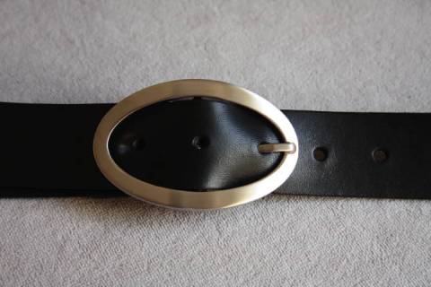 Ovaler Lederg&uuml;rtel Messing - 35 mm - 033 - Bild: A1