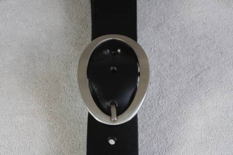 Ovaler Lederg&uuml;rtel Messing - 35 mm - 033 - Bild: A3