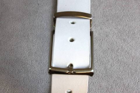 Lederg&uuml;rtel Weiss - 35 mm 159 - Bild: A1