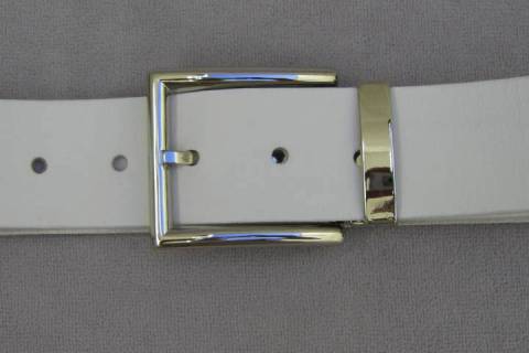 Lederg&uuml;rtel - Wei&szlig; - 40 mm 042 - Bild: A1