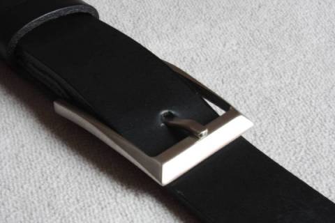 Anzug - Lederg&uuml;rtel 30 mm - Messing - 040 - Bild: A2