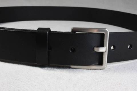 Massiv Lederguertel Palladium satiniert 35 mm 203  - Bild: A2