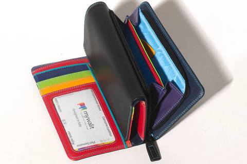 Mywalit Damen - Geldb&ouml;rsen - 363-4 schwarz - bunt - Bild: A2