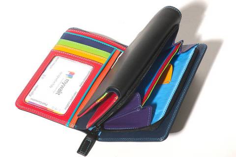 Mywalit Damen - Geldb&ouml;rsen - 363-4 schwarz - bunt - Bild: A5