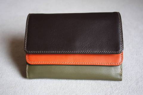 Mywalit Geldb&ouml;rsen Braun Orange Khaki 250-72 - Bild: A5