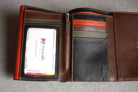 Mywalit Geldb&ouml;rsen Braun Orange Khaki 250-72 - Bild: A6