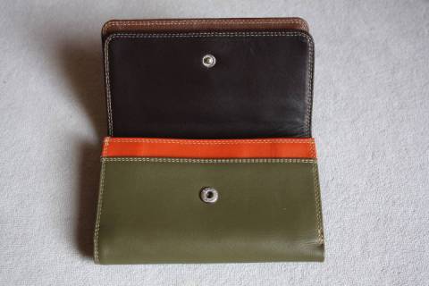 Mywalit Geldb&ouml;rsen Braun Orange Khaki 250-72 - Bild: A7