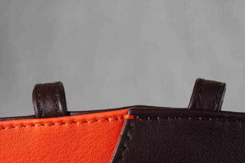 Lederrucksack Generation X - Braun / Orange - Bild: A1