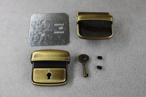 Aktentaschenschl&ouml;sser - Aktentaschenverschlu&szlig; - Altmessing 200 - Bild: A5