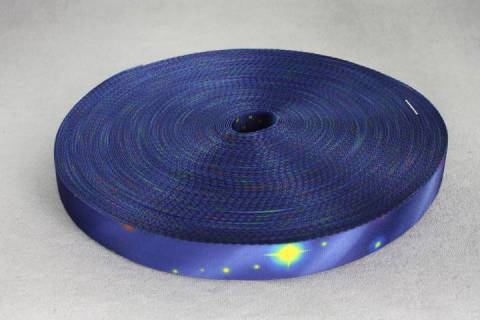 10 Meter Gurtb&auml;nder 25 mm - Sterne - Blau - Bild: A1