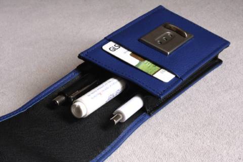 Trio Leder Stifteetuis Blau