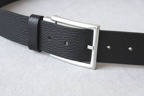 Lederg&uuml;rtel 40 mm - 7/022 Schwarz - Bild: a2