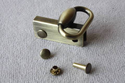 Griffhalter - Riemenhalter 25 mm 341-A Altmessing - Bild: a1