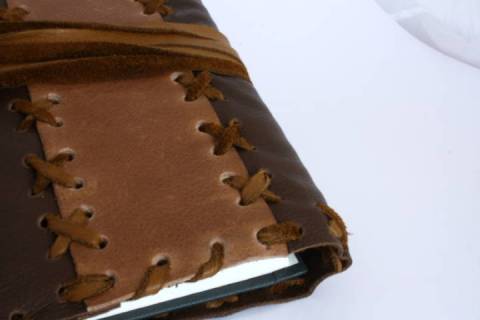 Leder Schreibmappen mit Wickeltechnik - Bild: 2